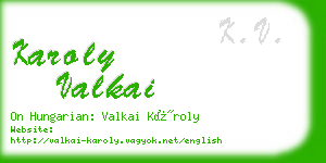 karoly valkai business card